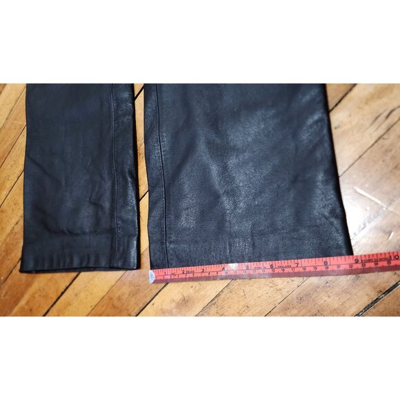 Ralph Lauren Genuine Leather Boot Cut Pants Vtg 90s Y2K RRL Fall Fashion Moto - Picture 16 of 16